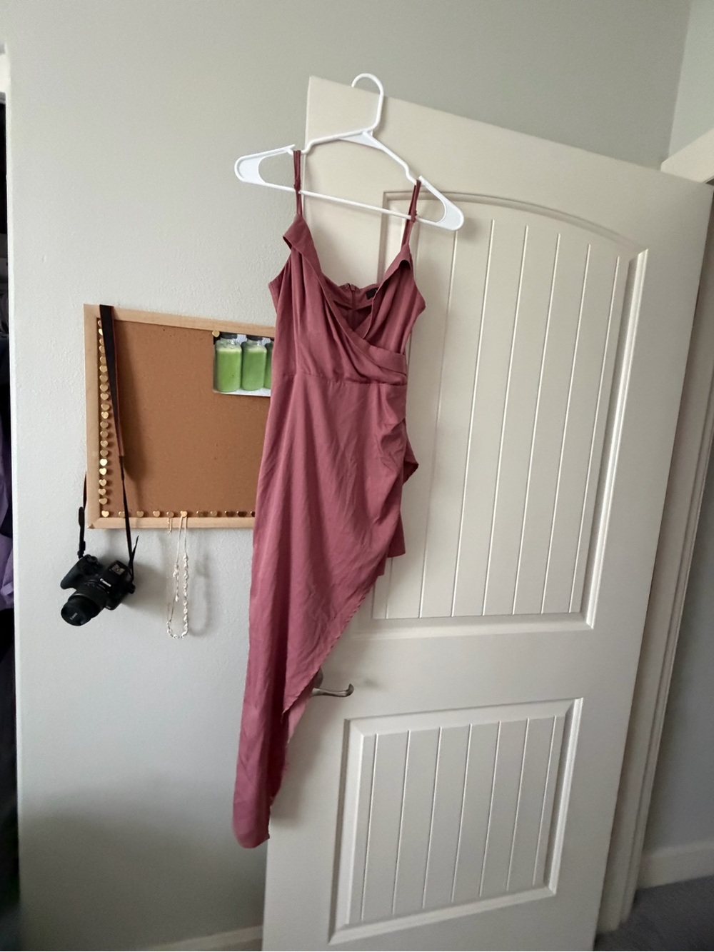 Lulus- Sleeveless Mauve Asymmetric Slip Dress